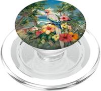 Guacamayo Tropical Pájaro Flores Flores Mar A PopSockets PopGrip para MagSafe