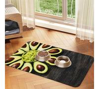 Guacamole de palta Hecho con Flor de Aguacate, Comida y Bebida,Tapete para Comida de Mascotas, manteles Individuales de Cuero sintético para Gatos y Perros,30x45cm