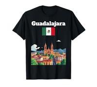 Guadalajara Ciudad Recuerdo Viaje México Bandera Mexicana Camiseta