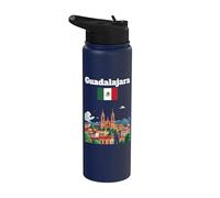 Guadalajara ciudad recuerdo viaje México bandera mexicana Stainless Steel Insulated Water Bottle