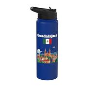 Guadalajara ciudad recuerdo viaje México bandera mexicana Stainless Steel Insulated Water Bottle