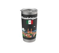 Guadalajara ciudad recuerdo viaje México bandera mexicana Vaso térmico de acero inoxidable de doble pared