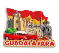 Guadalajara España - Imán de madera 3D para nevera, recuerdo de ciudad, recuerdo de viaje, lindo adhesivo para nevera, decoración del hogar y la cocina