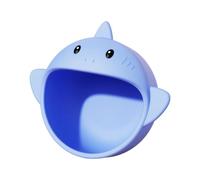 Guador Cuenco de silicona para bebé con ventosa, cuenco para gachas para bebé, plato bebe ventosa, antideslizante, juego de cuencos para bebés con succión, suave y seguro, sin BPA, dinosaurio azul