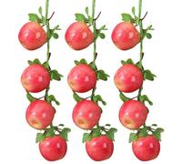 Guador Manzanas Artificiales, 3 raíces 12 Manzanas Artificiales Falsas Frutas Falsas Manzanas Deliciosas para La Decoración, Frutas Decorativas para la decoración de la Fiesta de Navidad de la Cocina