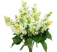 Guagb Arreglo de Plantas Artificiales de plástico de Seda para el hogar, Interiores y Exteriores, jardín, Boda, decoración de jarrón, Flor de dragón Falso, 3 Ramos (Blanco)