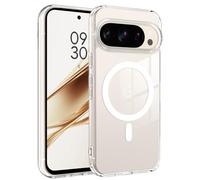 GUAGUA Funda magnética para Google Pixel 10/10 Pro [compatible con MagSafe] [protección de grado militar] [amarilleamiento de larga duración] Parte trasera de cristal transparente, delgada, a prueba