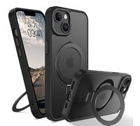 GUAGUA Funda magnética para iPhone 13 Mini, soporte para anillo invisible incorporado compatible con MagSafe, funda móvil fina esmerilada translúcida protectora para iPhone 13 Mini, negro