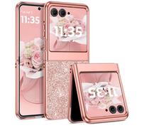 GUAGUA Funda para Motorola Moto Razr 2024/Razr 50 de 6.9 pulgadas, funda brillante de lujo para Moto Razr 2024 [no compatible con Razr+ 2024], funda delgada con purpurina a prueba de golpes Moto Razr