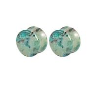 Gualiy 1 pendiente de calibre de piedra, dilatador de oreja, dilatadores de piedra natural, 6-25 mm, para mujeres y hombres, color verde, 14mm, Piedra, Sin piedra preciosa