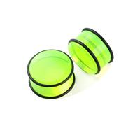 Gualiy 2 dilatadores acrílicos de carne, tapones de calibre de oreja para hombres, forma redonda, tapones para mujeres, 4-24 mm, color amarillo, 5mm, Acrílico, Sin piedra preciosa