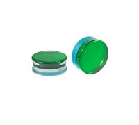 Gualiy 2 dilatadores de cristal, tapones de calibre de oreja para hombres, forma redonda, para mujeres, 6-30 mm, 12mm, Vidrio, Sin piedra preciosa