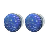 Gualiy 2 dilatadores de titanio para los oídos, aretes de calibre para hombres con patrón azul para mujeres, tapones de 6-10 mm, 10mm, Titanio, Sin piedra preciosa