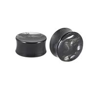 Gualiy 2 pendientes acrílicos de calibre para túneles de carne, tapón negro de 8 a 25 mm, para mujeres y hombres, 16mm, Acrílico, Sin piedra preciosa