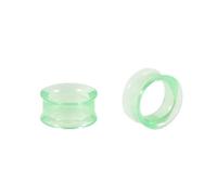Gualiy 2 pendientes acrílicos, dilatadores de oreja para hombre, color verde, doble acampanado, túneles de 6 a 25 mm, 10mm, Acrílico, Sin piedra preciosa