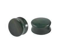 Gualiy 2 pendientes de piedra, dilatadores de oreja y túneles, túneles de piedra natural verde, 6-25 mm, para mujeres y hombres, 10mm, Piedra, Sin piedra preciosa
