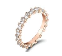 Gualiy Anillo de compromiso para mujer, oro blanco, 9K/14K/18K, Moissanita, Eternidad, Promesa de Eternidad, anillos de compromiso talla H 1/2-V 1/2, T 1/2, Oro rosa de 9 quilates, Moissanita No es