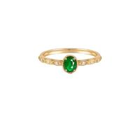 Gualiy Anillos de boda para mujer, oro amarillo de 9 quilates, 14 quilates, 18 quilates con esmeralda ovalada de 0,25 quilates y diamantes de compromiso, talla 4-11, P 1/2, Oro amarillo de 9 quilates