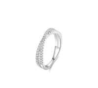 Gualiy Anillos de compromiso de oro blanco de 9 quilates, 14 quilates y 18 quilates, con cruz de boda con moissanita, anillos de aniversario para mujer, talla H 1/2-V 1/2