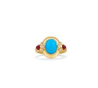 Gualiy Anillos de compromiso para mujer, oro amarillo 14 con turquesa ovalada de 1,5 quilates y diamante, joyería de boda, talla 4-11, P 1/2, Oro amarillo de 18 quilates, Turquesa Diamante