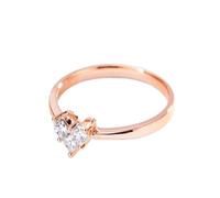 Gualiy Anillos de compromiso para mujer, oro rosa de 14 quilates, corazón con diamantes de 0,15/0,2/0,25/0,3/0,4/0,6 quilates, anillo de aniversario de talla 4-11, T 1/2, Oro rosa de 18 quilates