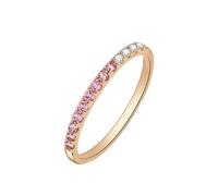 Gualiy Anillos de oro amarillo para mujer, anillo apilable de 9 K/14 K/18 K con turmalina y diamante, anillo de boda para mujer, talla 4-11, L 1/2, Oro amarillo de 9 quilates, Turmalina Diamante
