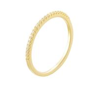 Gualiy Anillos de oro blanco para mujer, anillo apilable de boda de 9 K/14 K/18 K con moissanita, anillos de compromiso de media eternidad, talla H 1/2-V 1/2