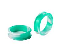 Gualiy Juego de 2 tapones de silicona, túneles de carne, túneles de piel de colores mixtos, túneles de oreja de 8 a 28 mm, para mujeres y hombres, 18mm, Silicona, Sin piedra preciosa