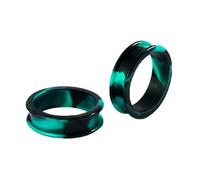 Gualiy Juego de 2 tapones de silicona, túneles de carne, túneles de piel de colores mixtos, túneles de oreja de 8 a 28 mm, para mujeres y hombres, 28mm, Silicona, Sin piedra preciosa