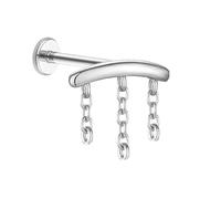 Gualiy Piercing de nariz de titanio de 16 g y 18 g, plata con bola redonda, piercing para cartílago, hélice, tragus, para mujeres y hombres, 1.2x8mmxM0.9, Titanio, Sin piedra preciosa