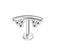 Gualiy Piercing de nariz de titanio de 16 g y 18 g, plata con bola redonda, piercing para cartílago, hélice, tragus, para mujeres y hombres, 1.0x8mmxM0.9, Titanio, Sin piedra preciosa