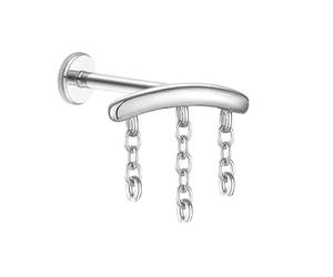 Gualiy Piercing de nariz de titanio de 16 g y 18 g, plata con bola redonda, piercing para cartílago, hélice, tragus, para mujeres y hombres, 1.2x6mmxM0.9, Titanio, Sin piedra preciosa