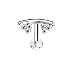 Gualiy Piercing de nariz de titanio de 16 g y 18 g, plata con bola redonda, piercing para cartílago, hélice, tragus, para mujeres y hombres, 1.0x8mmxM0.9, Titanio, Sin piedra preciosa