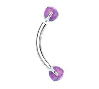 Gualiy Piercing de nariz de titanio, plata de 16 g, con ópalo de ágata, piercing para fosa nasal, joyería para tragus, cartílago, 1.2x10mmx4mm, Titanio, Ópalo