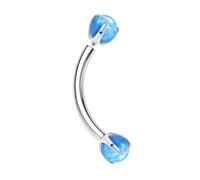 Gualiy Piercing de nariz de titanio, plata de 16 g, con ópalo de ágata, piercing para fosa nasal, joyería para tragus, cartílago, 1.2x12mmx3mm, Titanio, Ópalo