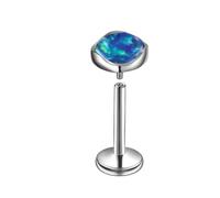 Gualiy Piercing de nariz para mujer, de titanio plateado con ópalo colorido de 4/5 mm, aretes de cartílago, 1.2x6mm, Titanio, Ópalo