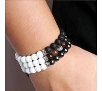 Gualiy Pulsera de chakras para hombre, 8 mm, piedra para mujer, 17-30 cm, Piedra, Sin gemas