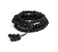 Gualiy Pulsera de Perla, Pulsera de Piedras de Lava 108 6mm Pulseras Elásticas para Hombres Mujeres