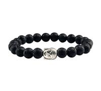 Gualiy Pulsera de perlas para mujer, piedra de lava turquesa, pulsera con cabeza de Buda para hombre, Piedra, Sin gemas