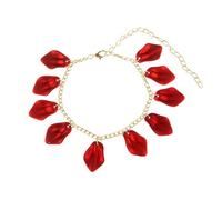 Gualiy Tobillera para mujer, oro con pétalos de flores, cadena ajustable 22 + 10,5 cm, Chapado en oro, Sin gemas
