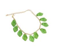 Gualiy Tobillera para mujer, oro con pétalos de flores, cadena ajustable 22 + 10,5 cm, Chapado en oro, Sin gemas