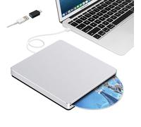 Guamar - Unidad Externa de CD/DVD para portátil USB 3.0 Superdrive para Apple, Unidad de CD con Ranura para Mac, Lector de Grabador de CD portátil, Reproductor de DVD para PC, MacBook Windows