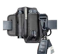 Guanan Bolsa de Herramientas Multiusos para Cinturón - Riñonera con 3 Bolsillos, Soporte para Llaves, Funda EDC para Bolígrafo y Linterna