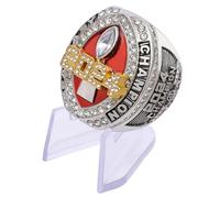 guancrown Anillo de campeonato de fútbol de fantasía 2024, premio, trofeo, ganador de deportes, anillo de campeón FFL, size 11, Zinc, Diamante blanco