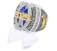 guancrown Anillo de campeonato de fútbol de fantasía 2025, premio, trofeo, ganador de deportes, anillo de campeón FFL, size 12, Zinc, Diamante blanco