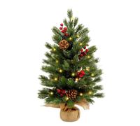 Guangcailun Árbol de Navidad pequeño preiluminado de 3 pies Que,60cm