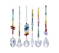 Guangcailun Atrapasueños de cristal multicolor con preciosas refracciones de luz para ocasiones especiales. Prismas cristal para ventana interior colgantes para compromisos. Adornos con prismas