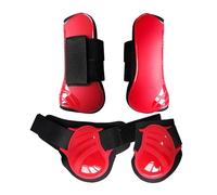 Guangcailun Botas de tendón para Caballos eficientes, Botas Deportivas equinas con Carcasa de PU Dura, fácil de Limpiar, para sesiones de equitación diarias, Rojo, Metro