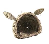 Guangcailun Casa de césped, túnel de césped para Conejos, cabaña escondite Natural para Mascotas pequeñas. El Nido Paja Natural para Conejos con Forma Cabeza es un hogar cómodo para Mascotas