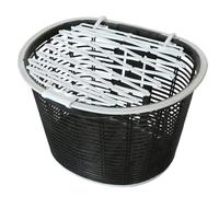Guangcailun Cesta para bicicletas de adulto | Cesta delantera para manillar | Cesta delantera desmontable de PVC con tapa, negro